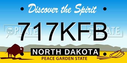717KFB North Dakota License Plate