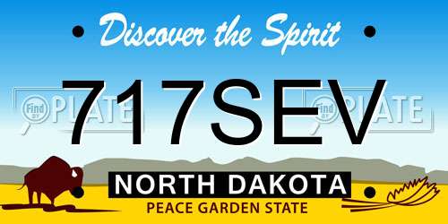 717SEV North Dakota License Plate