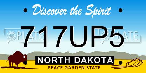 717UP5 North Dakota License Plate