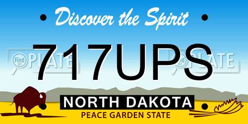 717UPS North Dakota License Plate