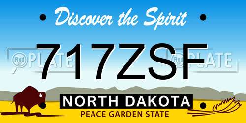 717ZSF North Dakota License Plate