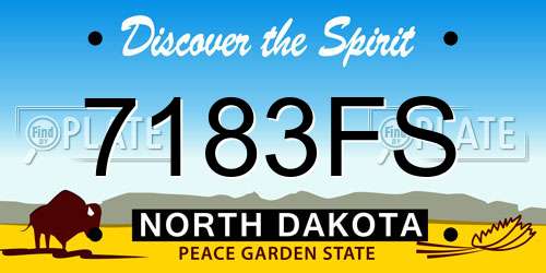 7183FS North Dakota License Plate