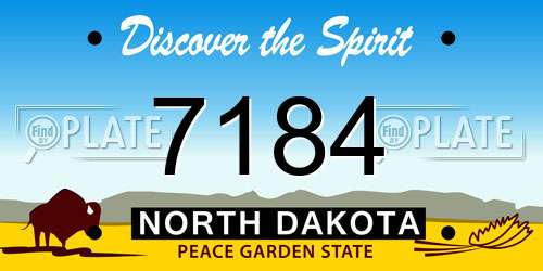 7184 North Dakota License Plate