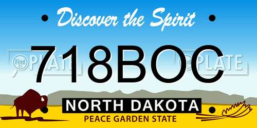 718BOC North Dakota License Plate