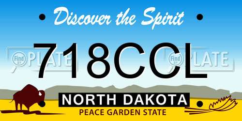718CCL North Dakota License Plate