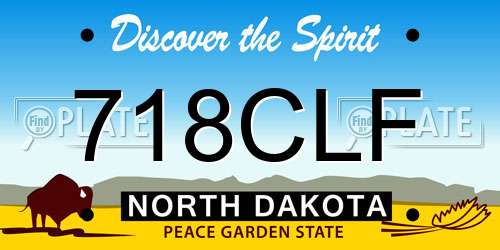 718CLF North Dakota License Plate