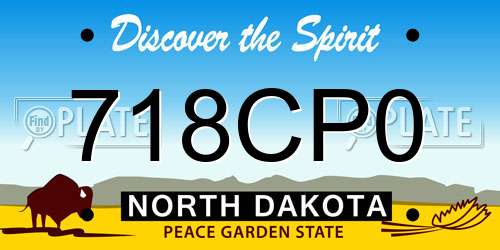 718CP0 North Dakota License Plate