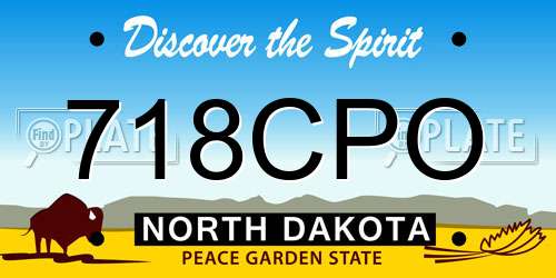 718CPO North Dakota License Plate