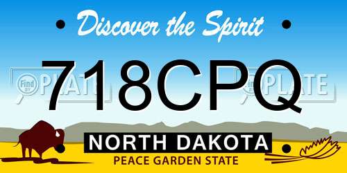 718CPQ North Dakota License Plate