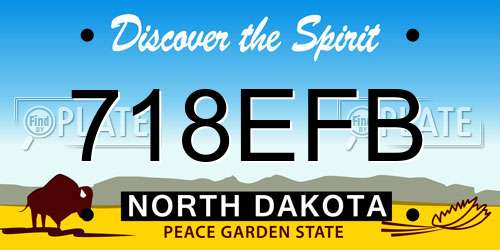 718EFB North Dakota License Plate