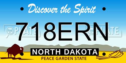 718ERN North Dakota License Plate