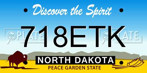 718ETK North Dakota License Plate
