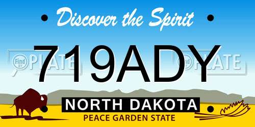 719ADY North Dakota License Plate