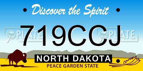 719CCJ North Dakota License Plate