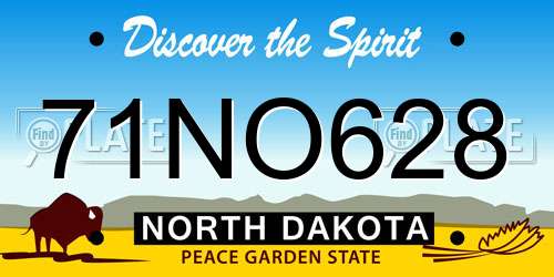 71NO628 North Dakota License Plate