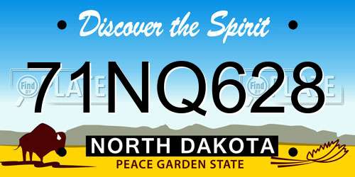 71NQ628 North Dakota License Plate