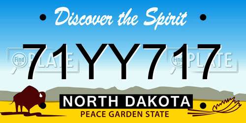 71YY717 North Dakota License Plate