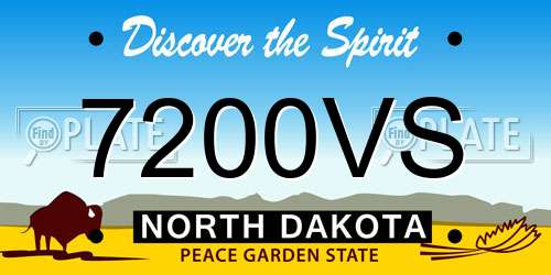 7200VS North Dakota License Plate