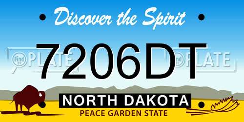 7206DT North Dakota License Plate