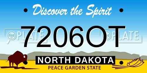 7206OT North Dakota License Plate