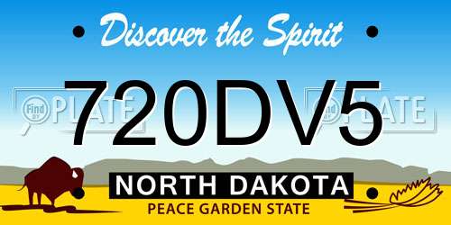 720DV5 North Dakota License Plate