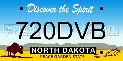720DVB North Dakota License Plate