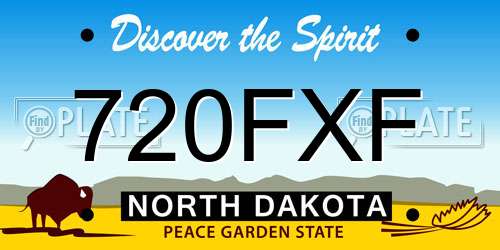 720FXF North Dakota License Plate