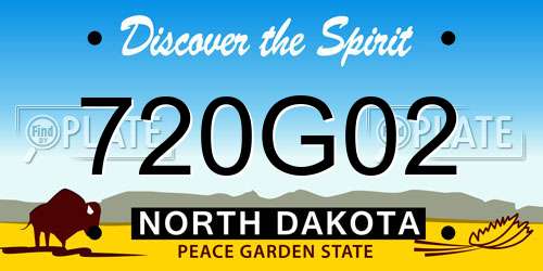 720G02 North Dakota License Plate