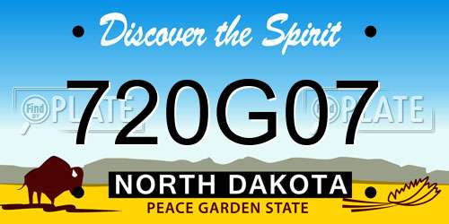 720G07 North Dakota License Plate