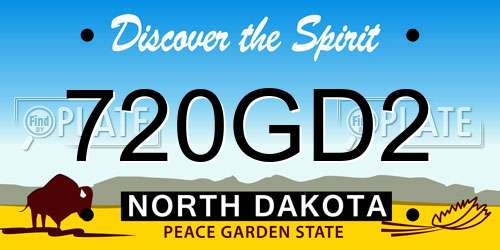 720GD2 North Dakota License Plate