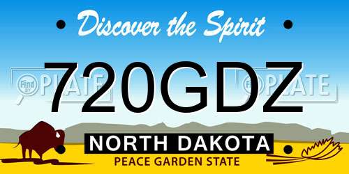 720GDZ North Dakota License Plate