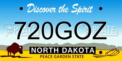 720GOZ North Dakota License Plate