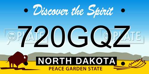 720GQZ North Dakota License Plate