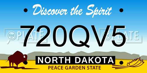 720QV5 North Dakota License Plate
