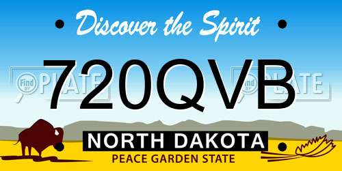 720QVB North Dakota License Plate