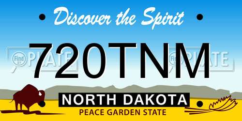 720TNM North Dakota License Plate