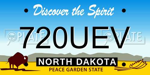 720UEV North Dakota License Plate