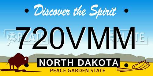 720VMM North Dakota License Plate