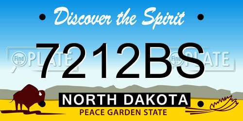 7212BS North Dakota License Plate