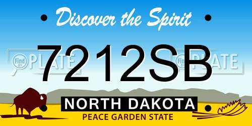 7212SB North Dakota License Plate