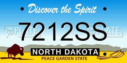 7212SS North Dakota License Plate