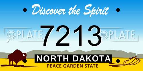 7213 North Dakota License Plate