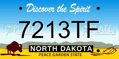 7213TF North Dakota License Plate