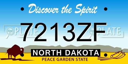 7213ZF North Dakota License Plate