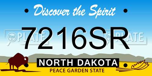 7216SR North Dakota License Plate