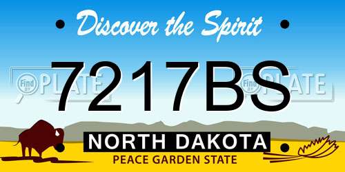 7217BS North Dakota License Plate
