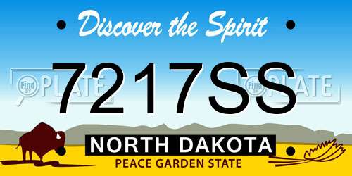 7217SS North Dakota License Plate