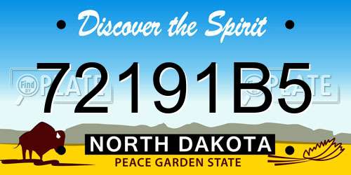 72191B5 North Dakota License Plate