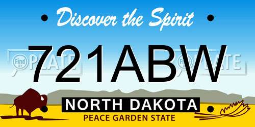 721ABW North Dakota License Plate