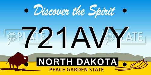 721AVY North Dakota License Plate